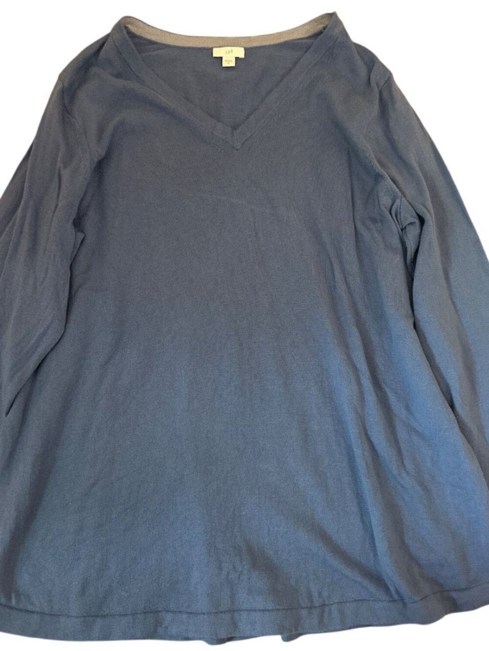 J.Jill Womens Tunic Sweater XL Blue V-Neck Long-Sleeve Casual Basic Quiet Luxury